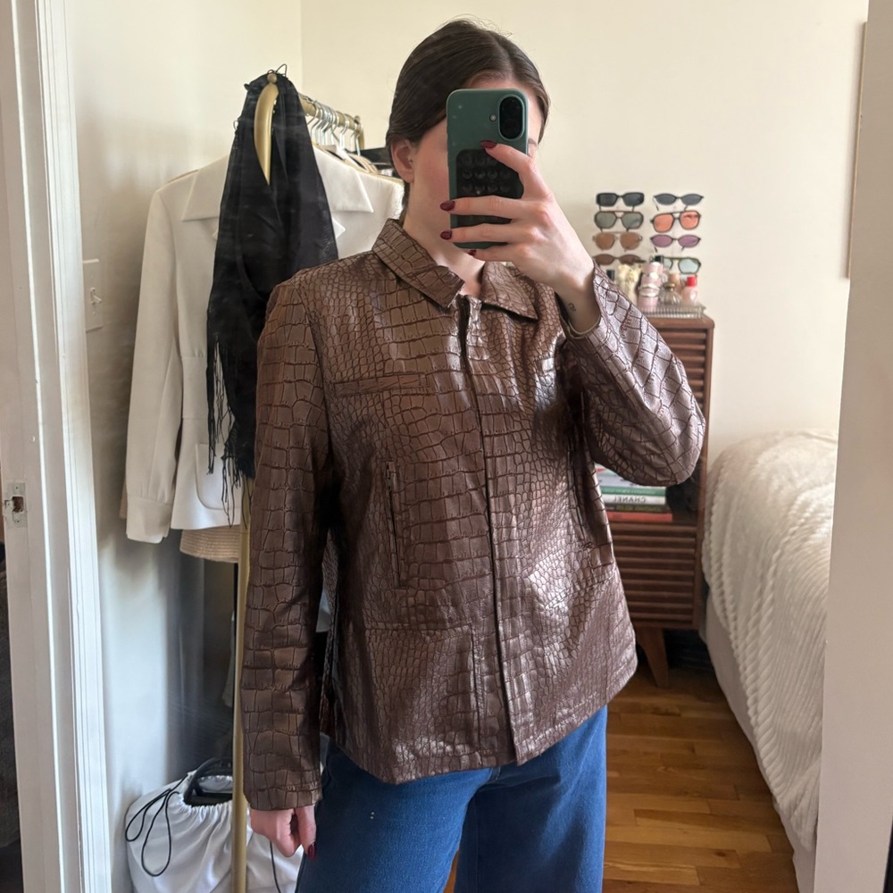 Vintage Brown Crocodile Jacket